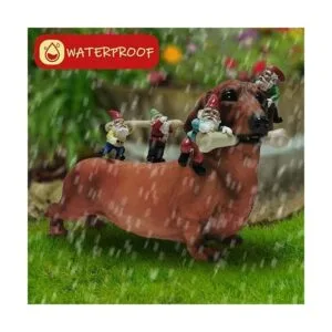 Sunthus Estatuas de gnomos de jardín salchicha_4