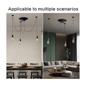Fuloon Edison vintage Lámpara de techo ajustable múltiple_4