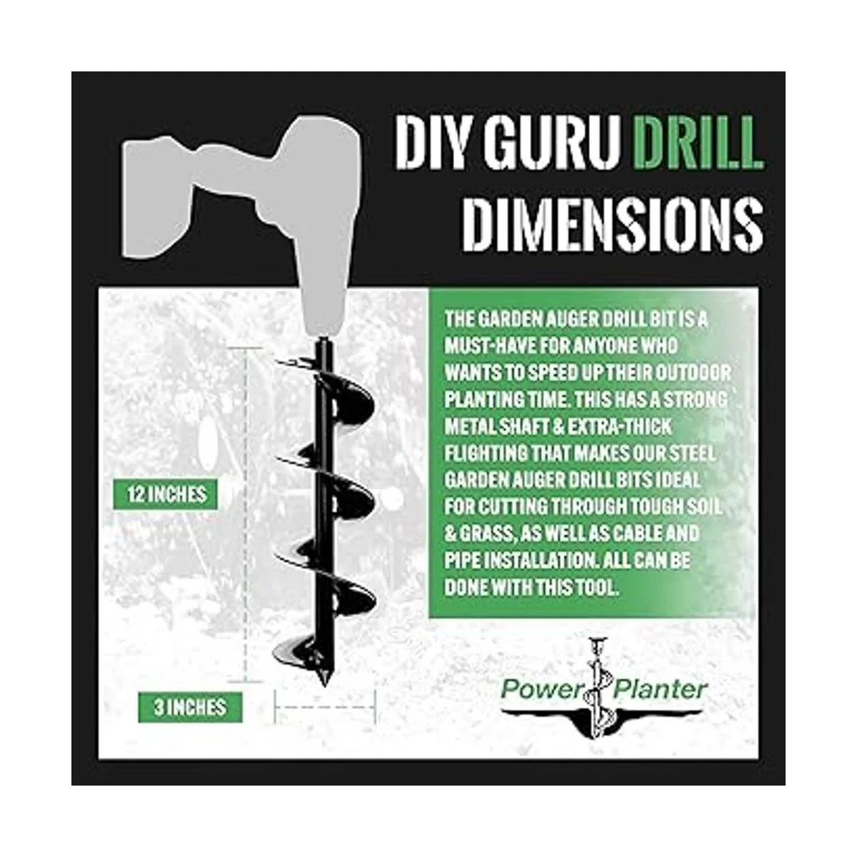 Power Planter taladro gurú de bricolaje de 3 x 12 pulgadas_6