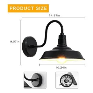 Lámpara de granero de aluminio de 10 pulgadas lámpara de_4