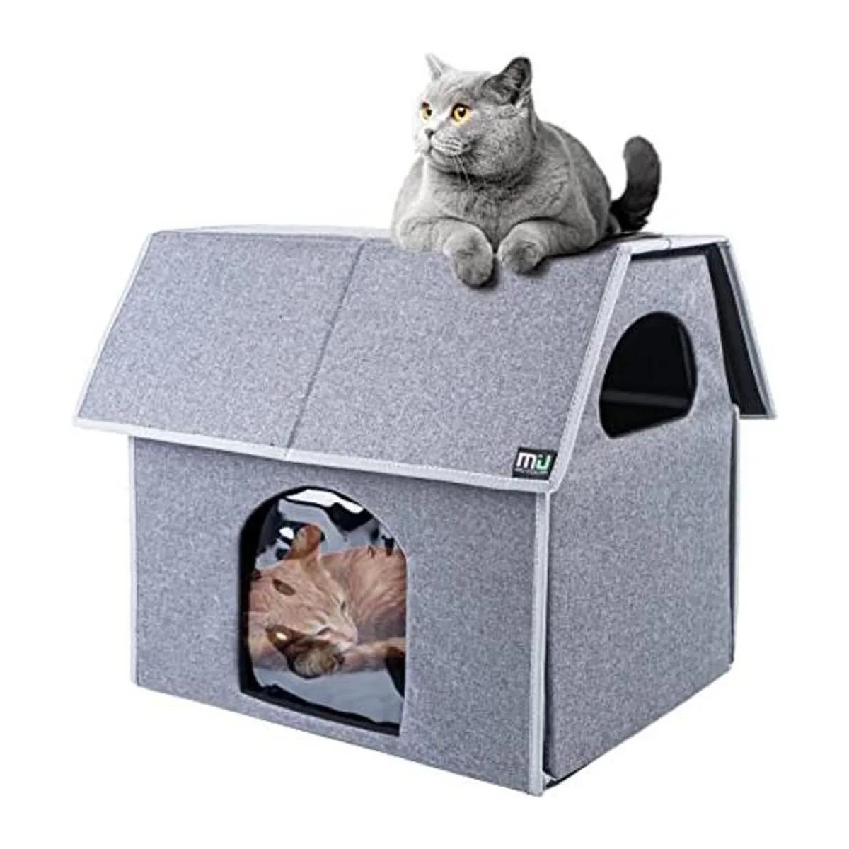 MIU COLOR Outdoor Cat House Large Weatherproof Cat Houses_1