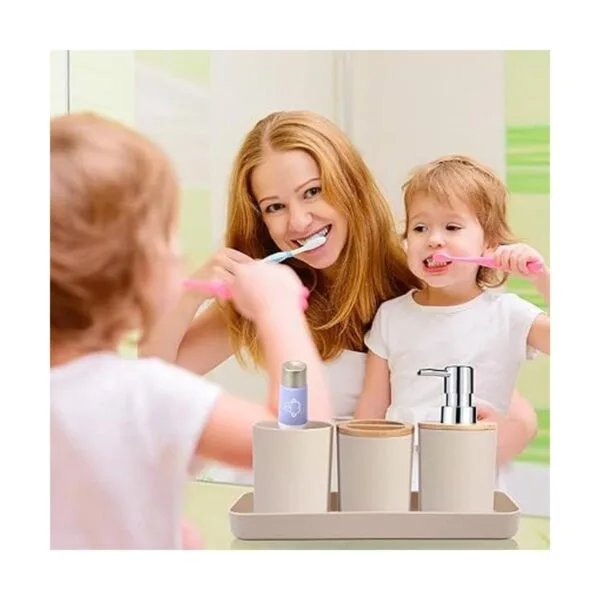 SLDIYWOW Juego de 8 accesorios de baño beige juego de_2