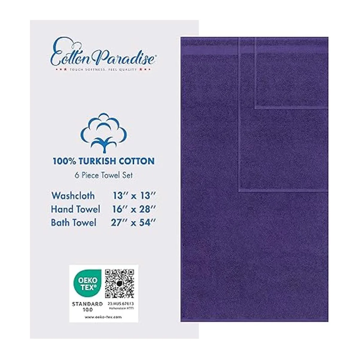 Juego de toallas de 6 piezas de algodón turco absorbentes_4