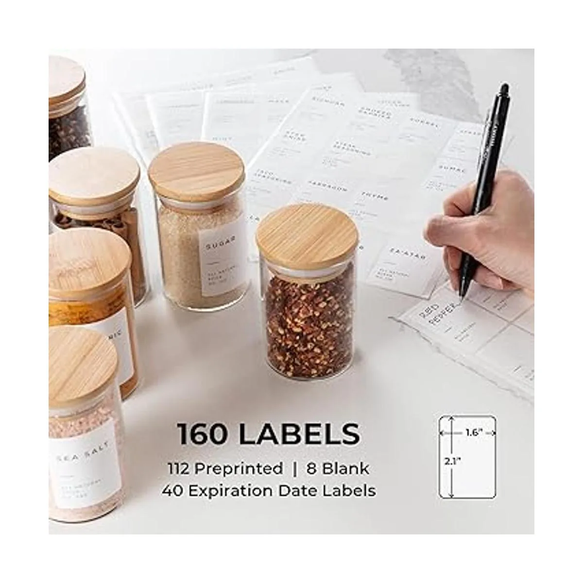 Bloomondo Tarros de especias vacíos con paquete de_4