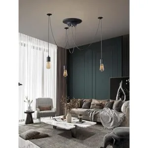 Fuloon Edison vintage Lámpara de techo ajustable múltiple_3