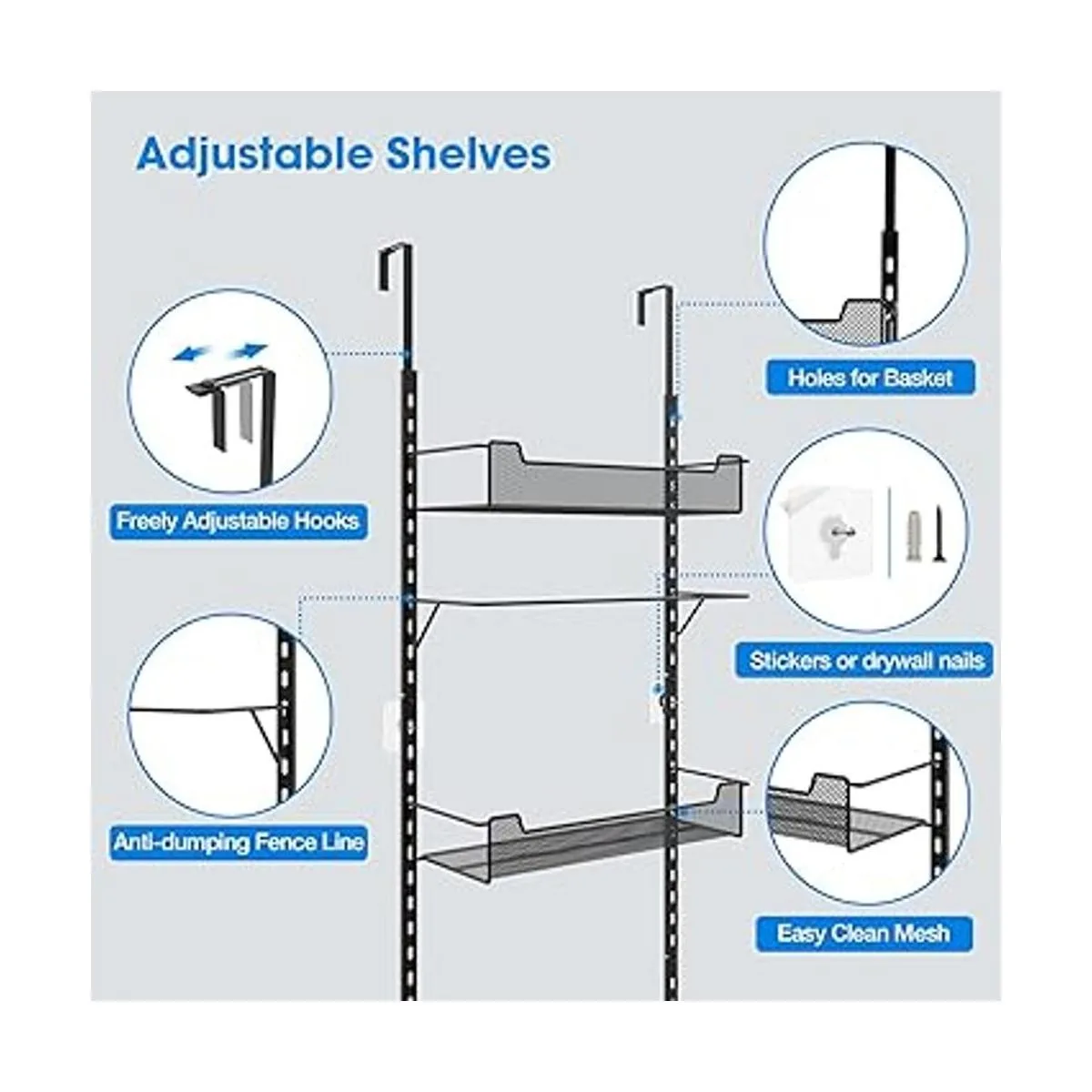 VyGrow Organizador de despensa sobre la puerta de 8_4