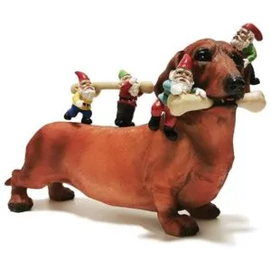 Sunthus Estatuas de gnomos de jardín salchicha_1