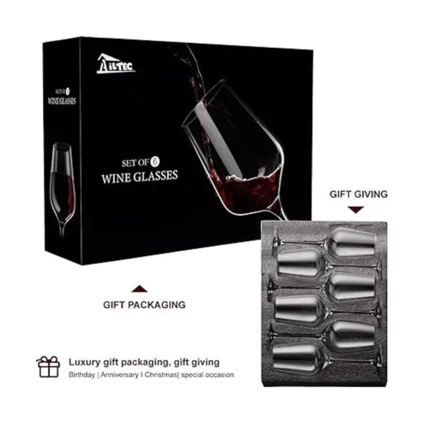 Juego de 6 copas de vino vidrio de cristal con tallo para_7