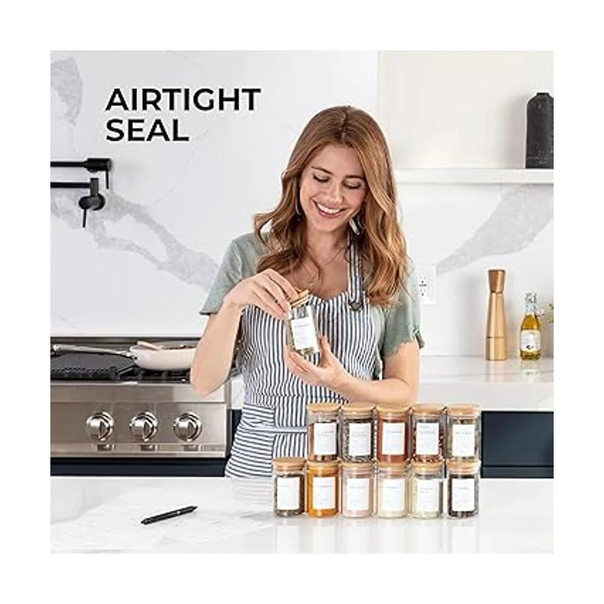 Bloomondo Tarros de especias vacíos con paquete de_7