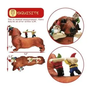 Sunthus Estatuas de gnomos de jardín salchicha_6