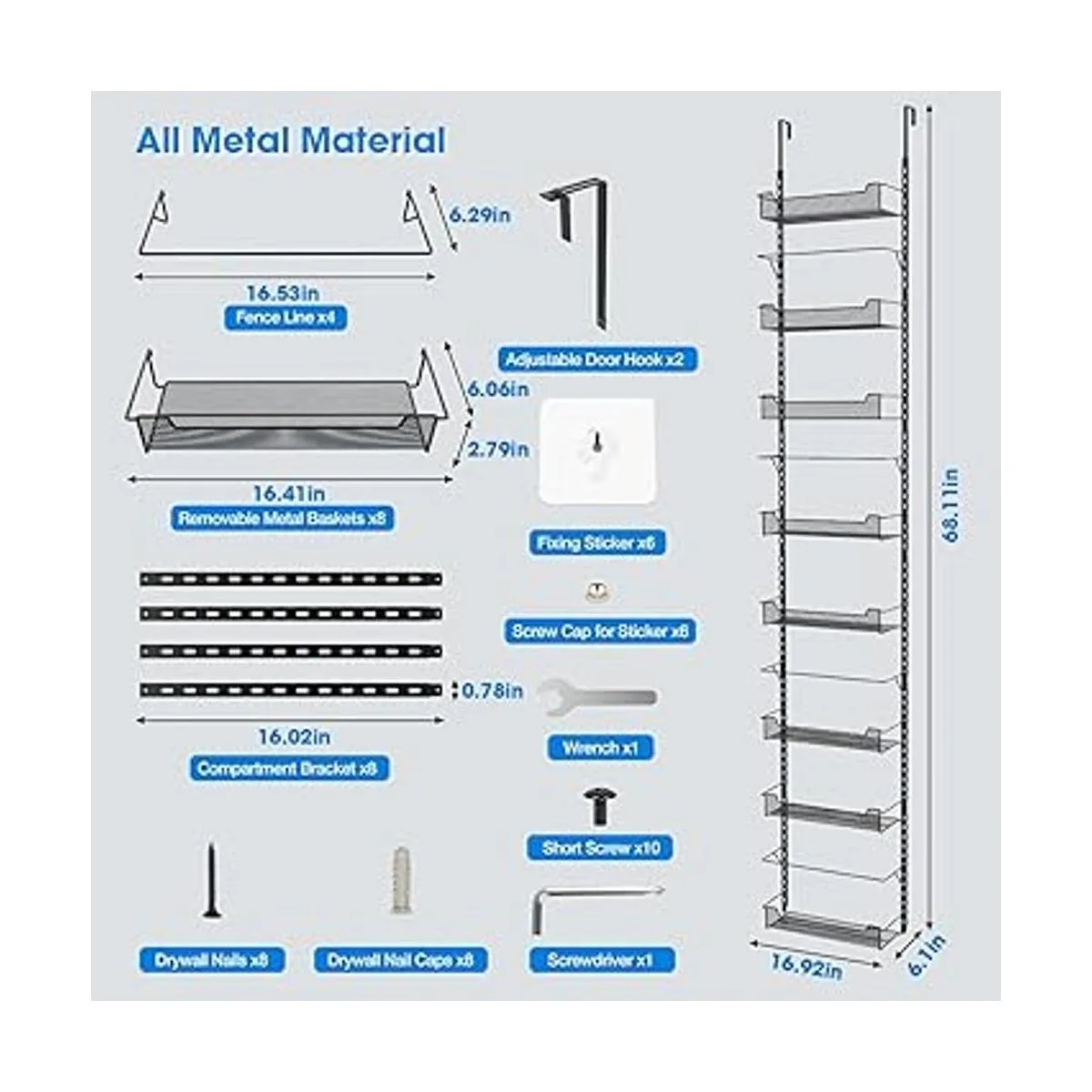 VyGrow Organizador de despensa sobre la puerta de 8_5