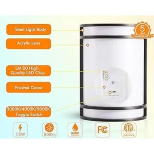 Aplique LED de pared para interiores de 3 colores_3