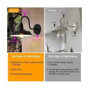 Lámpara de granero de aluminio de 10 pulgadas lámpara de_5