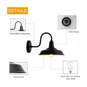 Lámpara de granero de aluminio de 10 pulgadas lámpara de_3