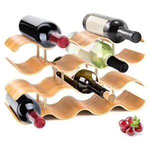 SereneLife Estante de vino de bambú estante de encimera_1