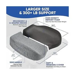 EverRest Seat Cushion for Office Chair Large Firm Memory_4