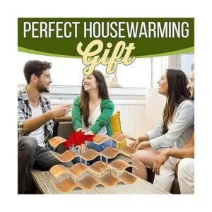 SereneLife Estante de vino de bambú estante de encimera_7