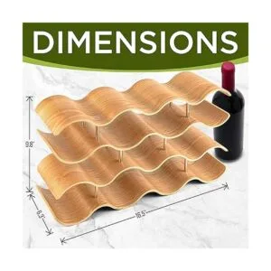 SereneLife Estante de vino de bambú estante de encimera_2
