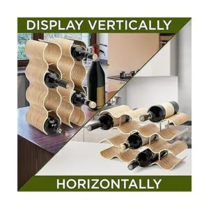 SereneLife Estante de vino de bambú estante de encimera_4