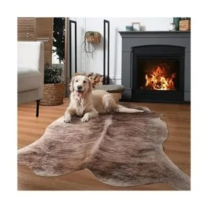 LYENDOS Alfombra de piel de vacuno sintética tamaño_5