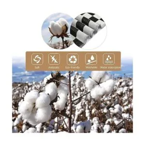 LEEVAN Alfombra a cuadros en blanco y negro de 3 x 5 pies_4