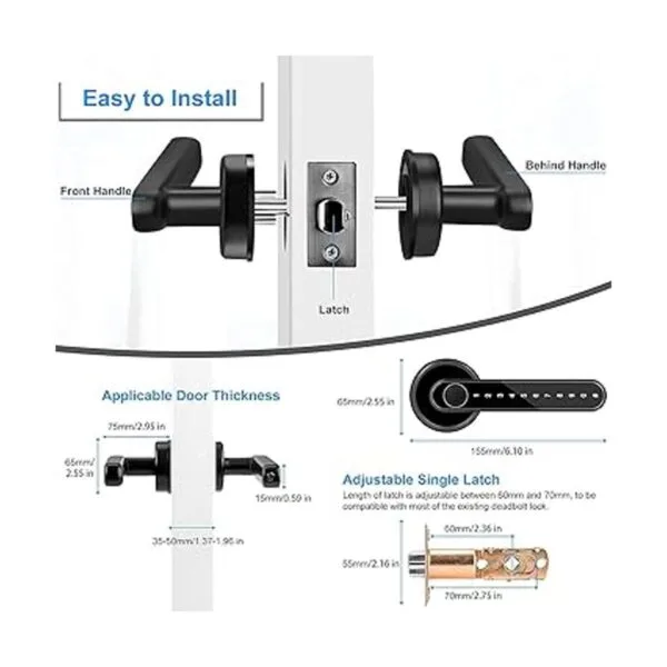 Millionhome Cerradura de puerta por huella dactilar con_6