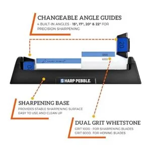 Sharp Pebble Kit de piedra afiladora de cuchillos grano_3