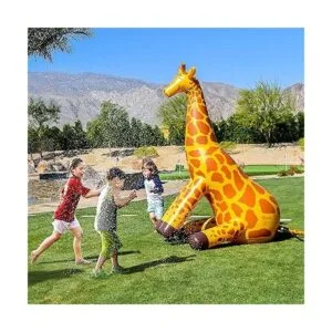 GoFloats Rociador inflable gigante de fiesta de jirafa_5