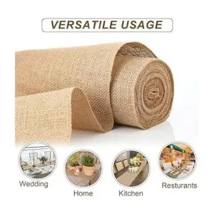 Paquete de 12 caminos de mesa de arpillera camino de mesa_4