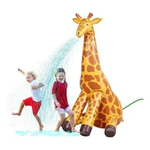 GoFloats Rociador inflable gigante de fiesta de jirafa_1