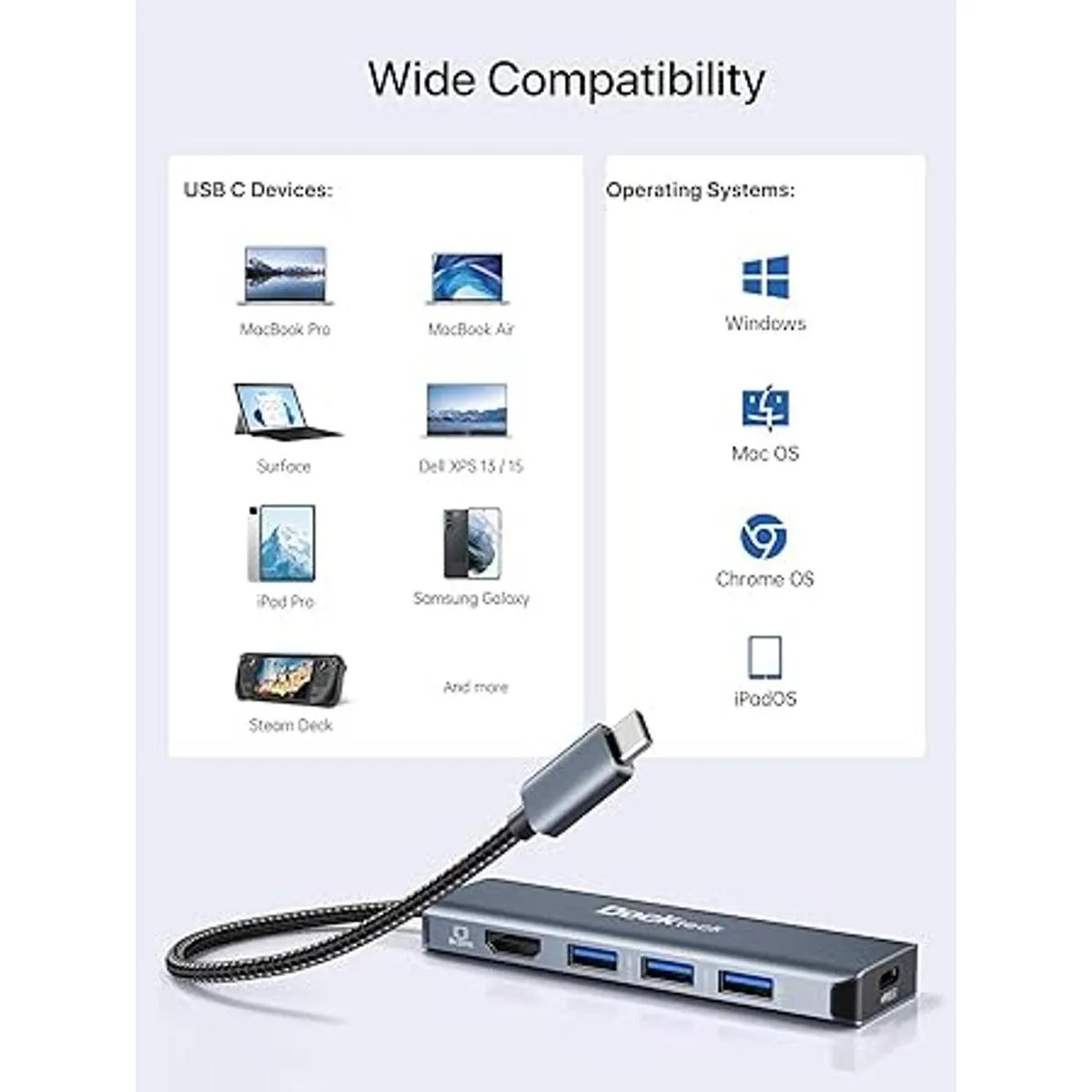 HUB USB C 8K adaptador multipuerto USBC 5 en 1 Dockteck_6
