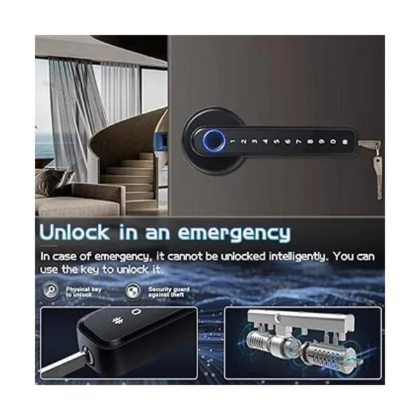 Millionhome Cerradura de puerta por huella dactilar con_5
