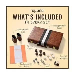 ropoda Juego de mesa Backgammon 15 pulgadas para adultos_4