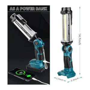 Luz de trabajo LED inalámbrica para Makita batería de_6