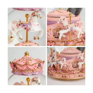 DANVON Caja de música de unicornio con forma de carrusel_4