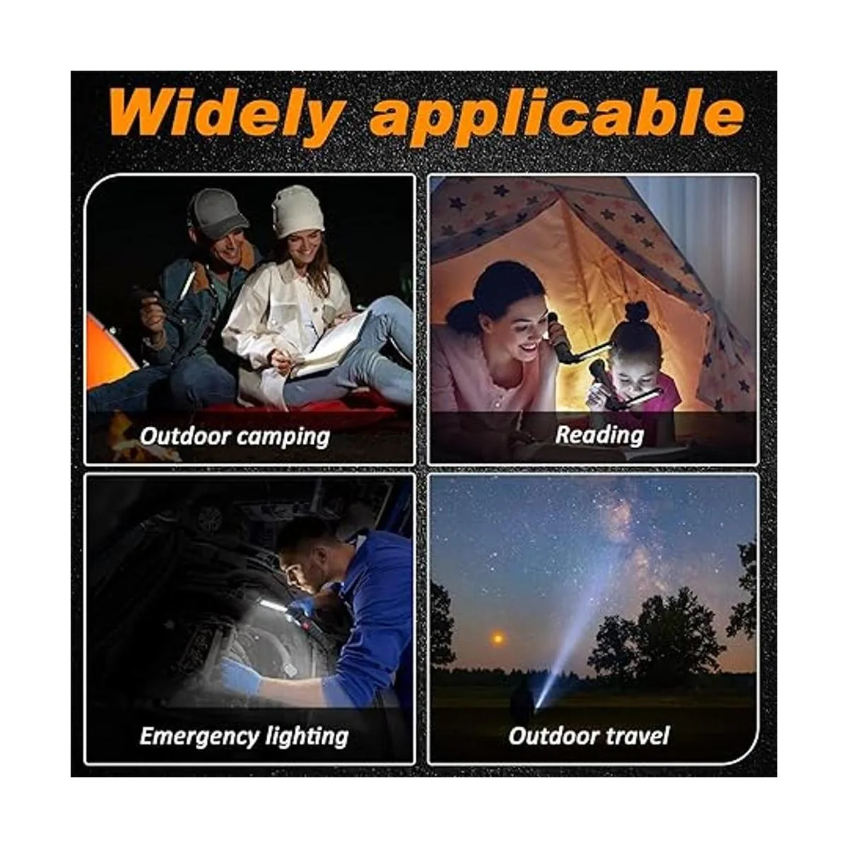 Paquete de 6 linternas LED de trabajo con base magnética_7