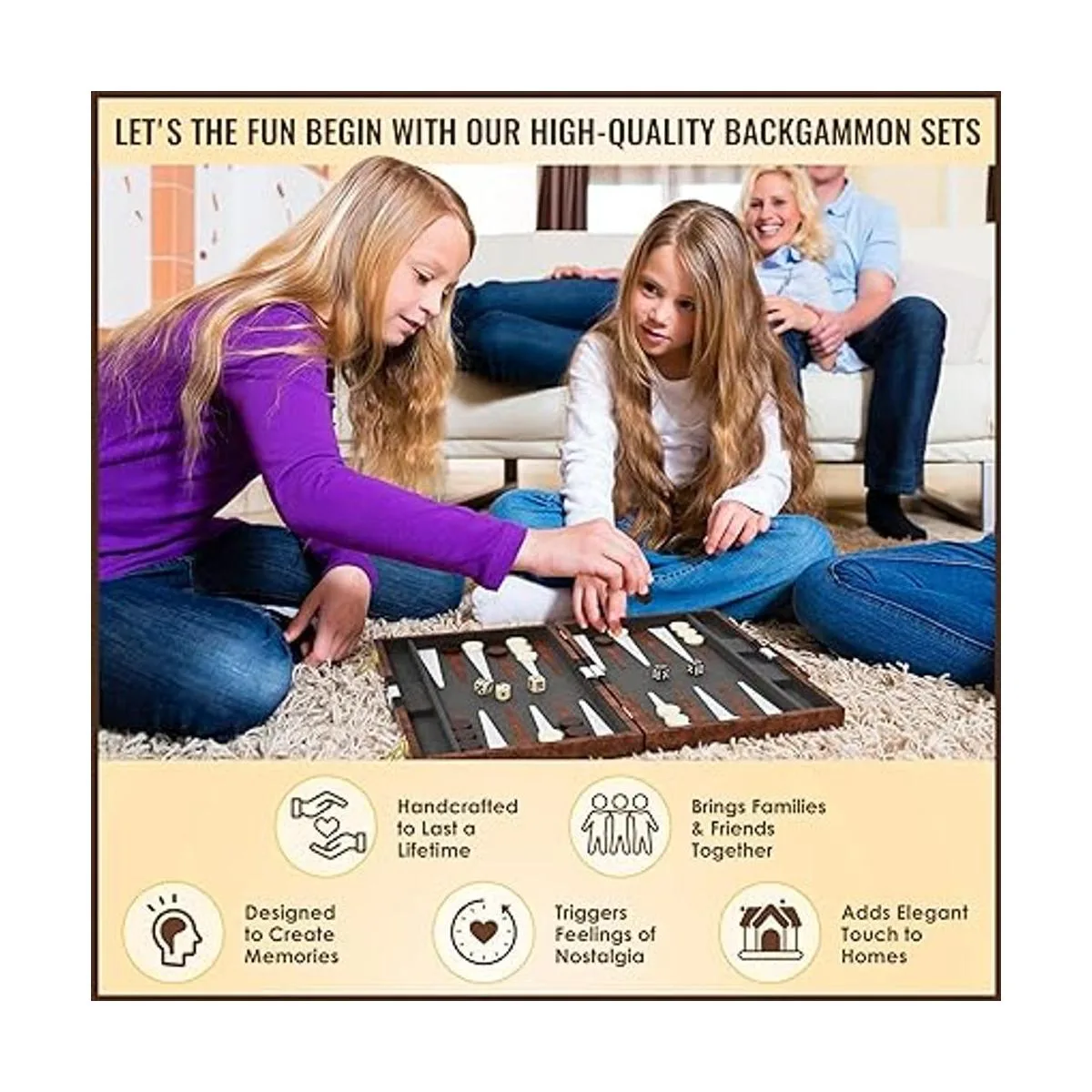 ropoda Juego de mesa Backgammon 15 pulgadas para adultos_2