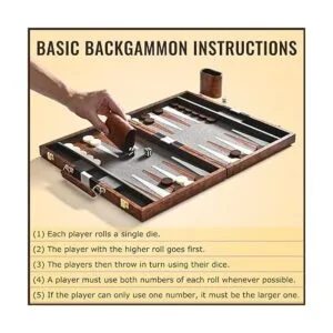 ropoda Juego de mesa Backgammon 15 pulgadas para adultos_5