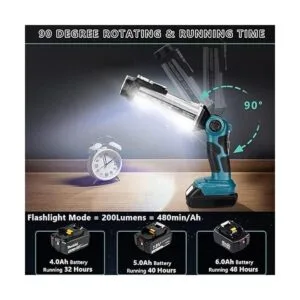 Luz de trabajo LED inalámbrica para Makita batería de_4