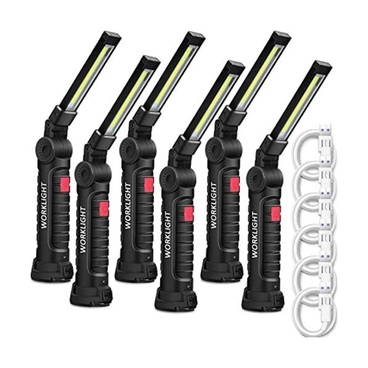 Paquete de 6 linternas LED de trabajo con base magnética_1