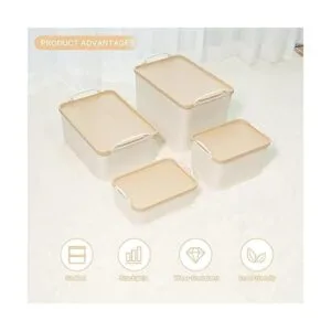 ANMINY Juego de contenedores de plástico con tapa cesta_3