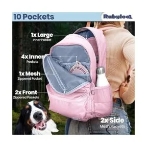 Mochila de viaje para perros para suministros 2 cuencos_5