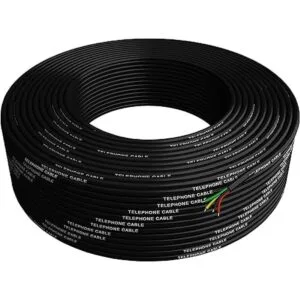 Cable de teléfono de 300 pies redondeado negro 328.1 ft_3