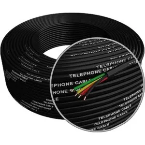 Cable de teléfono de 300 pies redondeado negro 328.1 ft_2