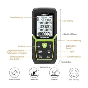 Huepar Medidor de distancia láser de 393 pies con batería_5