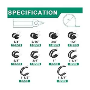OURU Kit surtido de 110 abrazaderas de cable 10 tamaños_2