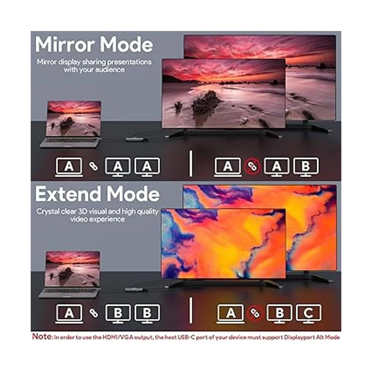 Ikling Hub USB C estación de acoplamiento USB C 13 en 1 a_6