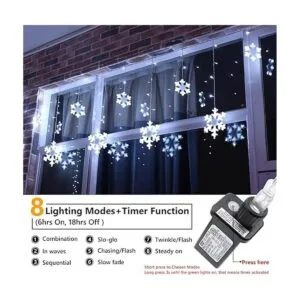 Toodour Luces de copo de nieve de Navidad para exteriores_2