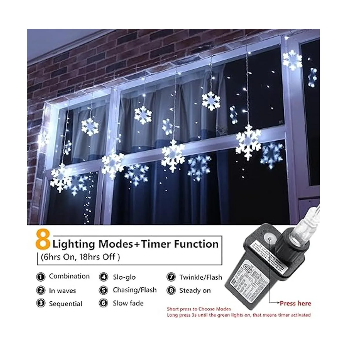 Toodour Luces de copo de nieve de Navidad para exteriores_2