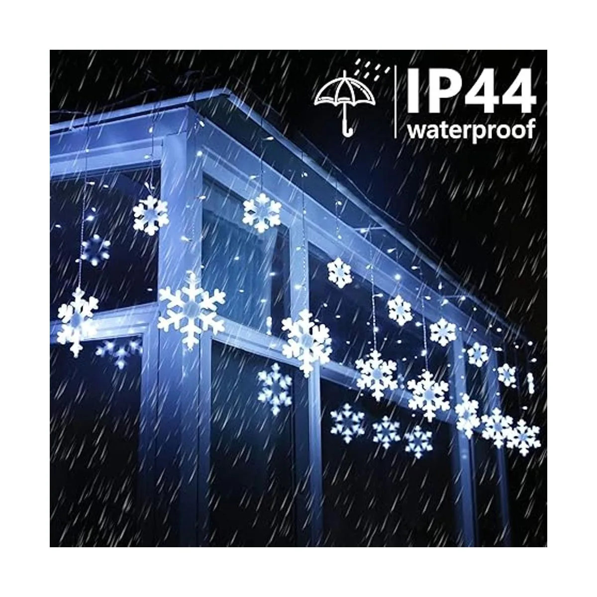 Toodour Luces de copo de nieve de Navidad para exteriores_4